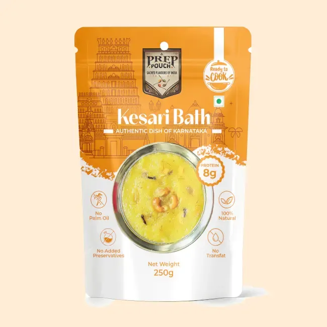 Prep Pouch Kesari Bath - Traditional Saffron Semolina Sweet