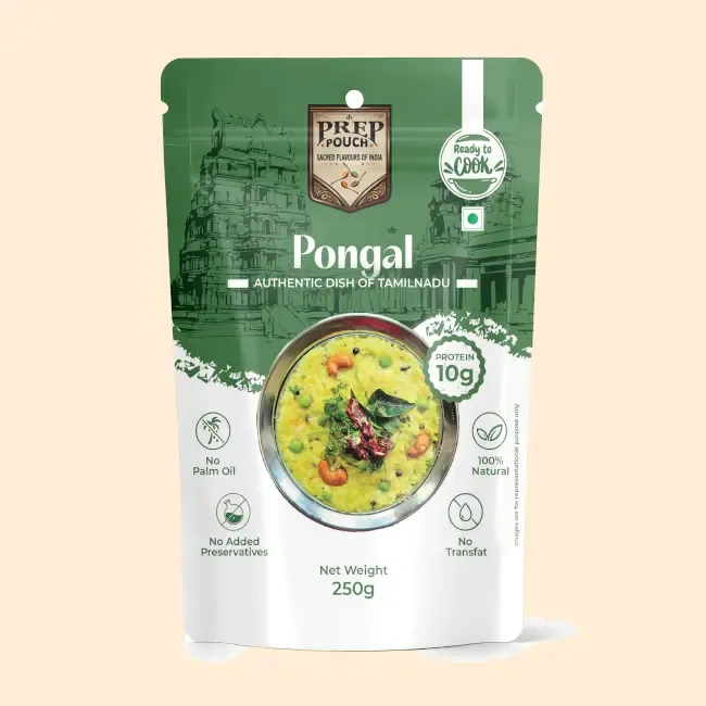 Prep Pouch Khara Pongal - South Indian Rice and Lentil Dish